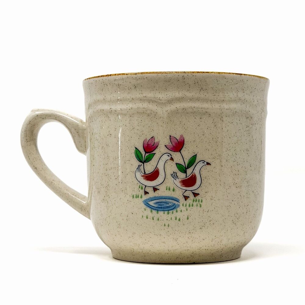 2 Vintage International Heartland Stoneware Mugs Farmhouse Cottagecore - Picture 4 of 9